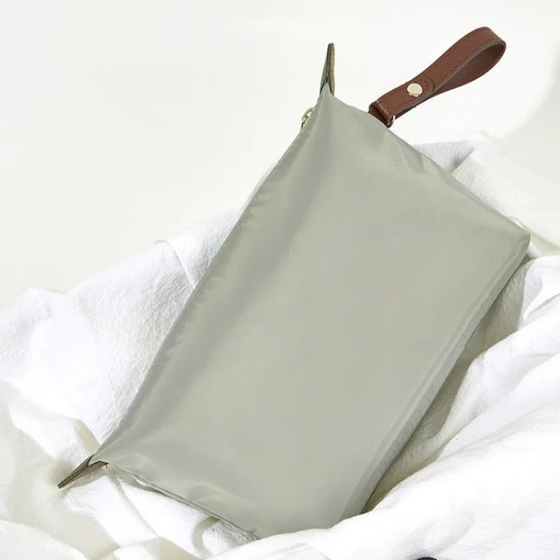Classic Zipper Dumpling Bag for Men and Women, Memory Composite Fabric Travelling Storage BagPortable Handheld Cosmetic Bag New