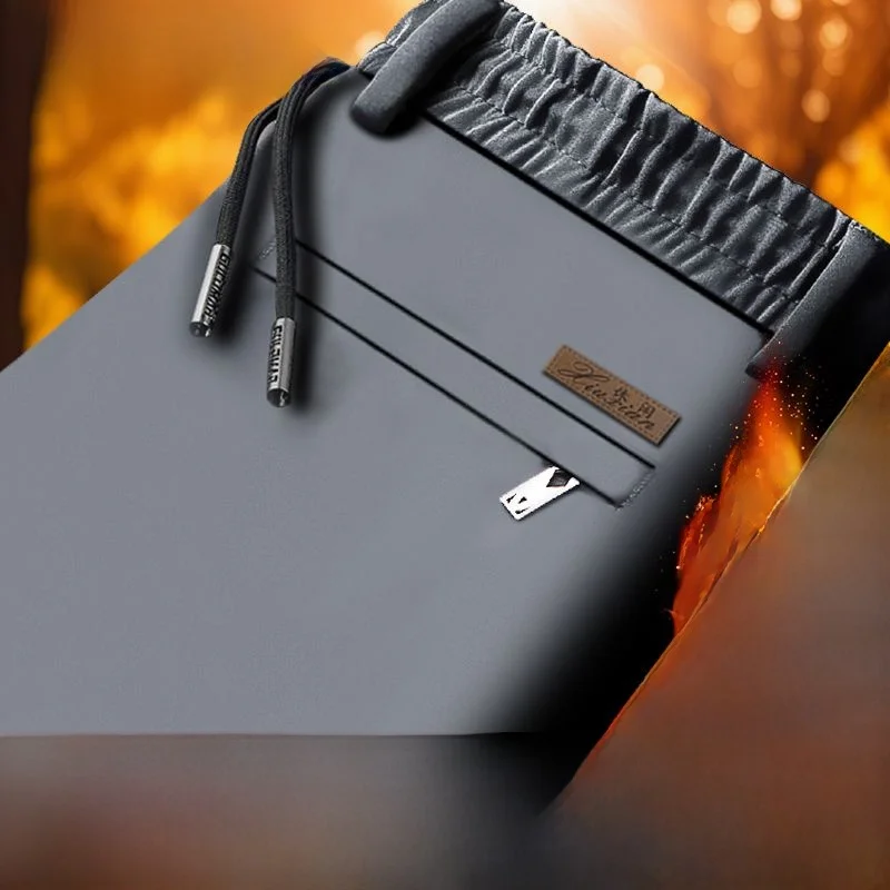 

Мужские повседневные брюки на флисовой подкладке, осенне-зимние, свободного кроя, модные, универсальные, для молодежи, спортивные, удобные, прямые штанины