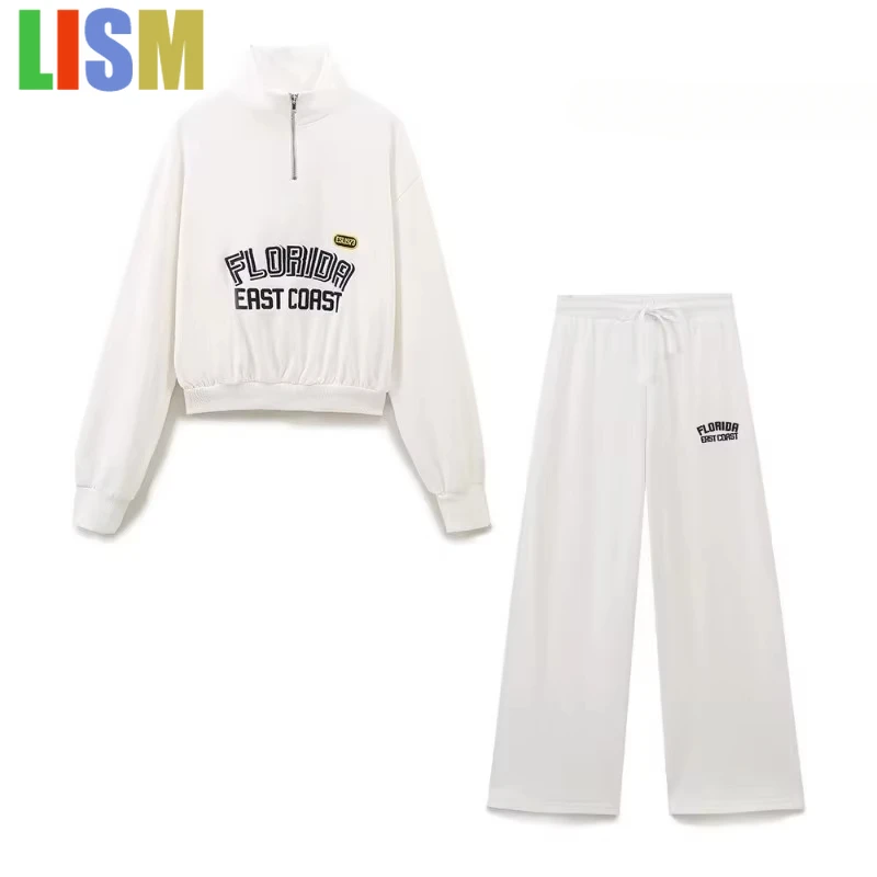 

LISM winter woman outfit tracksuit Pants sets two piece set Elegant Letter Printing Sweatshirts Pants Sets Long Sleeve Sets Y2k