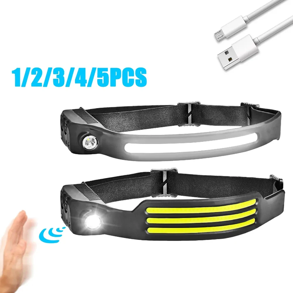 

LED Induction Headlamp, 1000 Lumen Headlight, Built-in Lithium Battery, Rechargeable, Portable Running Headlamp, Head Light