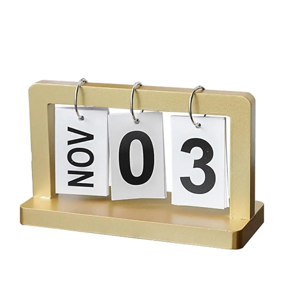 ปฏิทินไม้ถาวรเดือนพลิกแสดงวันที่เดสก์ทอปประจำวันอุปกรณ์ตกแต่งฉากถ่ายรูปกำหนดการสำนักงาน Q1R3บ้าน