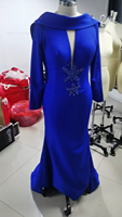 Oisslec Prom Dress Elegant Vintage Sweet Royal Blue Mermaid Beads Customized Formal Occasion Prom Dress Evening Party Gowns