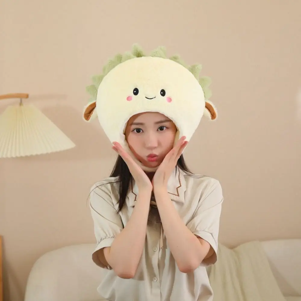 Novelty Stuffed Doll Plush Durian Hat Thick Warm Plush Hat Toys Collection Comfort Durian Plush Cap Kids Birthday Christmas