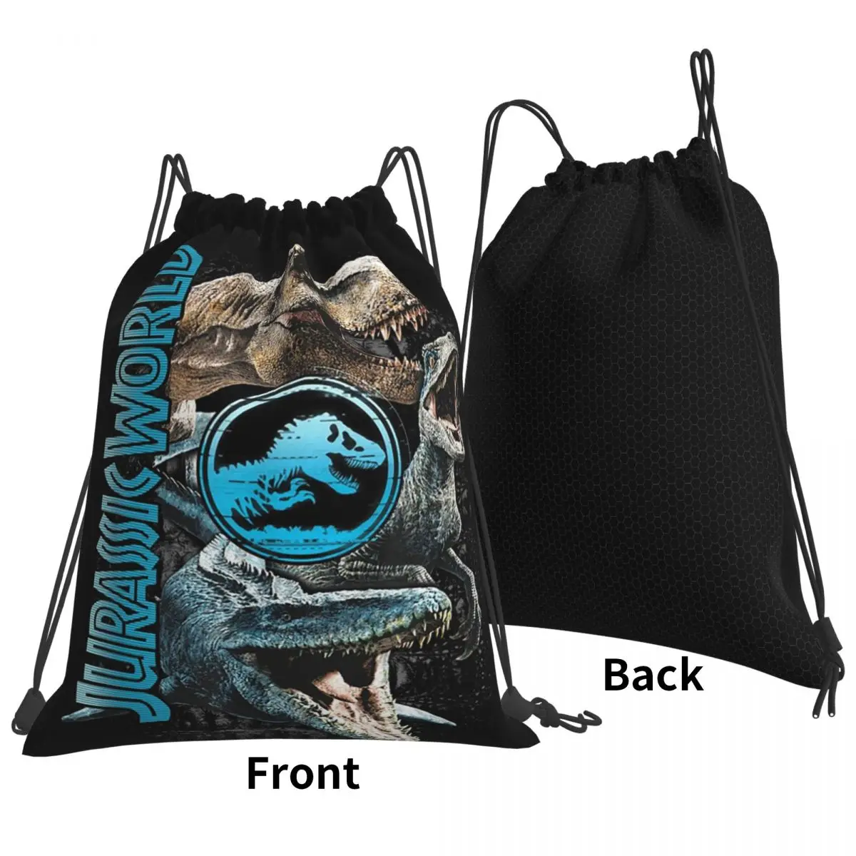 

New Jurassic World Dinosaur Backpacks Fashion Drawstring Bundle Pocket Sports Bag Book Bags for Man Woman Students