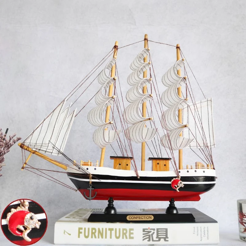 Vintage Wooden Boat Arts Ornaments Home Room Decoration Pirate Ship Warship Living Room Office Decoration special business Gift