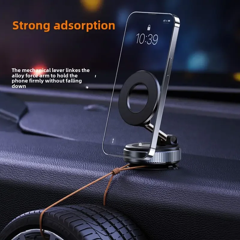 Foldable magnetic car phone holder, vacuum suction cup rotating 360 °, suitable for multi angle adjustment of vehicles and walls view 3