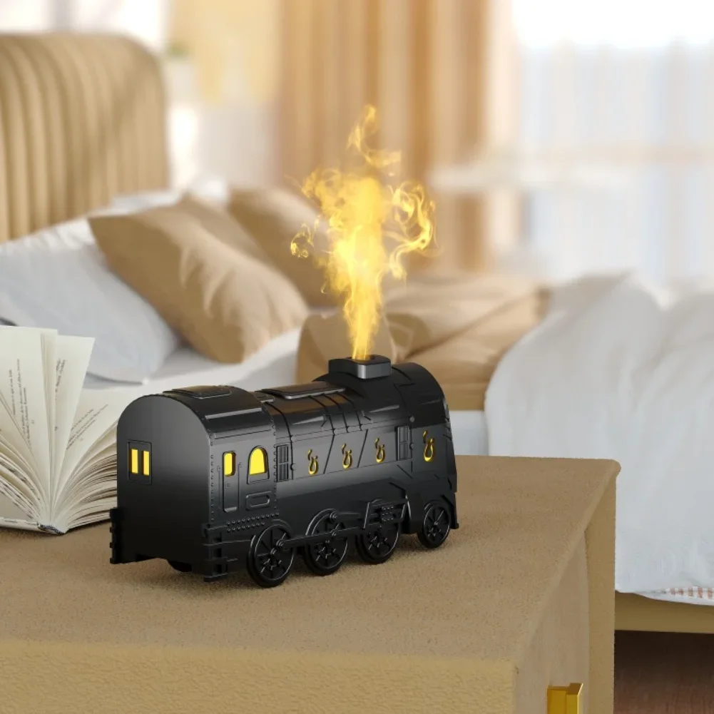 For Bedroom Steam Train Diffuser Colorful Light Humidifier For Relaxation USB Aroma Humidifier ABS PP Material