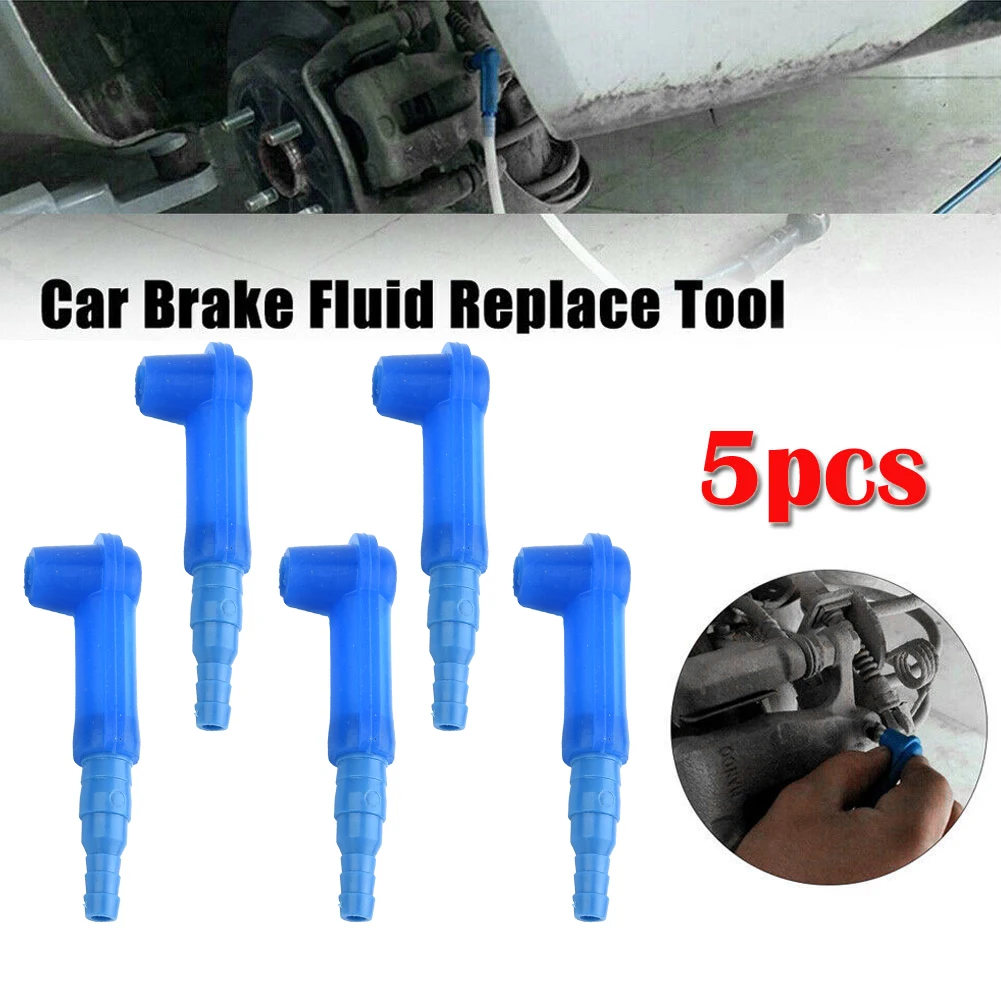 5Pcs Auto Car Brake Fluid Replacement Brake Oil Exchange Tool Plastic Oil Bleeder Change Air Auto Oil Filling Equipment Blue