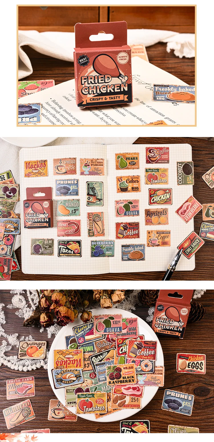 45pcs Retro Department Store Label Series Stickers for DIY Diary Junk Journal Box Album Scrapbooking Decoration