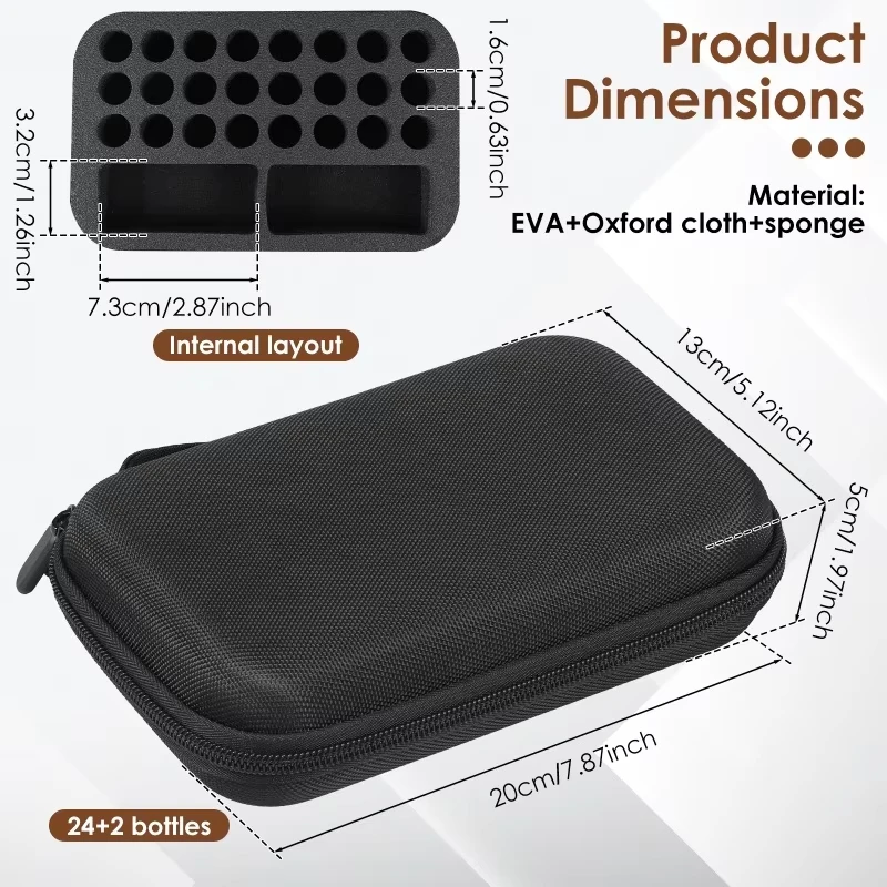 11/26 Fächer Insulin-Peptid-Fläschchen-Aufbewahrungsbox Tragbarer EVA-Reiseorganizer Passend für 3ml & 30ml Standardfläschchen für Kühlschranktransport – Detail 9