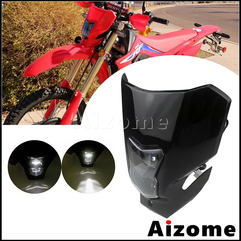 

Мотоциклетная светодиодная фара черного цвета, обтекатель для Honda CRF 450L 450XR CRF450L CRF450XR Supermoto, двойной спортивный налобный фонарь 2019 2020
