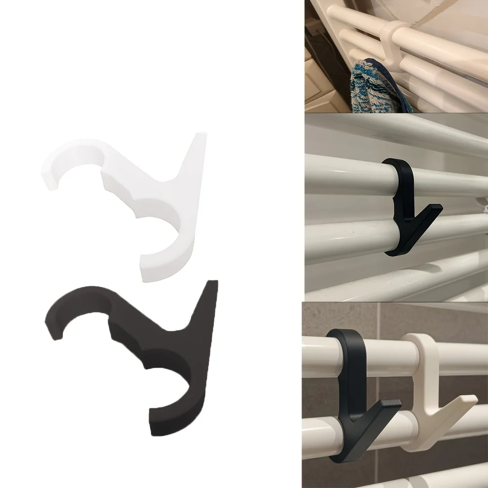 2/4 Piece Set of Randomly Colored Heating Pipe Hooks, 3D Printed Bathroom Radiator Hooks for Hanging Towels, Clothes, or Accessories in the Bathroom