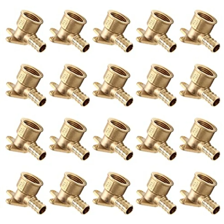 

20-Pack Pex 1/2 Inch x 1/2 Inch Female NPT Drop-ear Elbow - for Transition from Pex to Threaded Pipe PEX1807159-20PCS