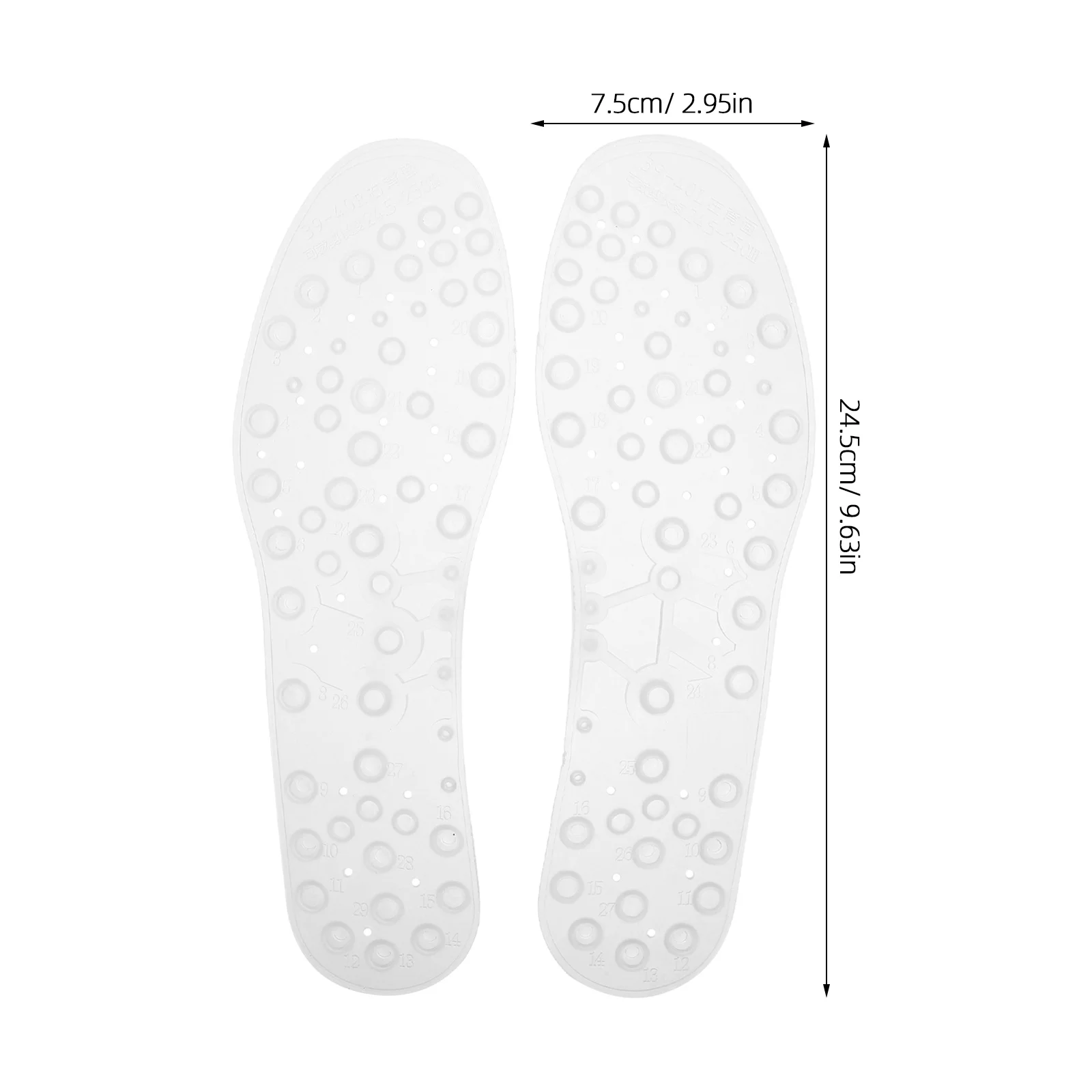 1Set Massage Insoles for Shoes Shock Absorbing Lightweight Breathable Cuttable Non Slip Inserts for Sports Daily Walking