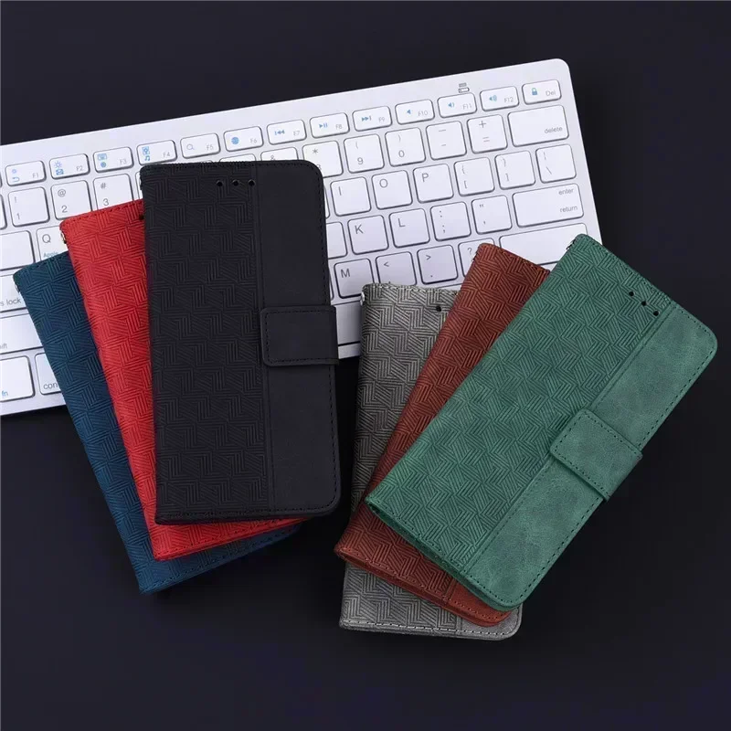 

High-quality Fundas Moto G56 5G Case For Motorola Moto G56 Magnetic Case For Capa Moto G56 Coque Geometric Textile Wallet Book P
