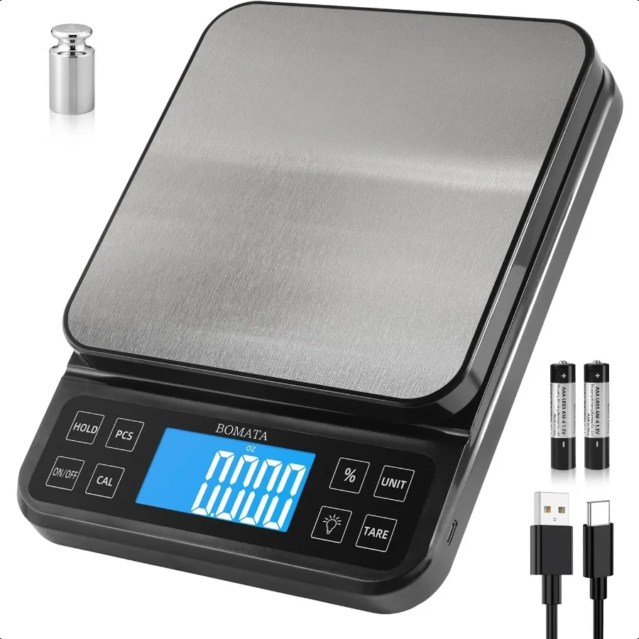 

Large Kitchen Scale with 0.1g 0.001oz High Precision 5kg 11lb Bakery Scale with Percentage Function USB Rechargeable Fuliew Ang