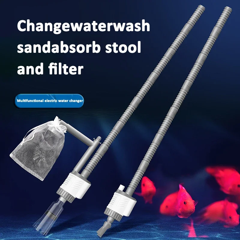 

Fish Tank Cleaning Tool Aquarium Siphon Sand Washer Vacuum Gravel Water Changer Multi-function Water Pump 16W/20W/30W Filter