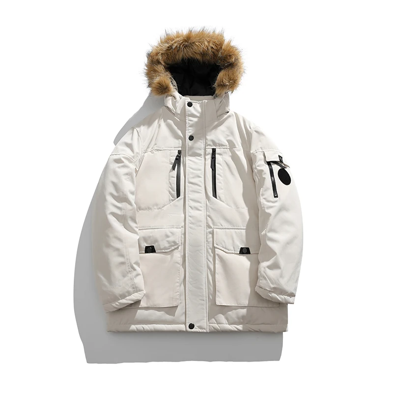 

Winter Casual New Men Parkas Coats Solid Color All-match Male Clothes with Hood Comfortable Cotton Jacket Quality Thicken Warm