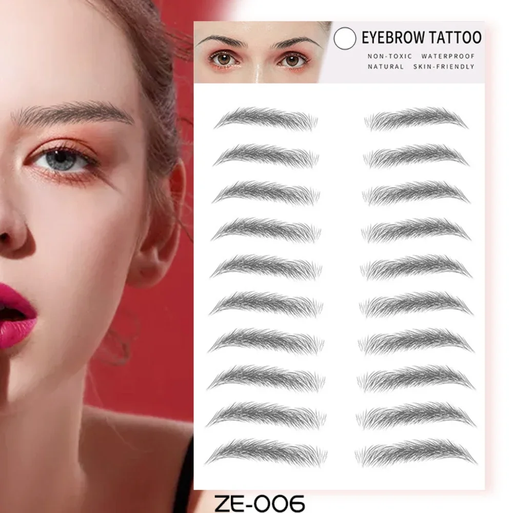 Eyebrow Makeup Tattoo Sticker Water-based Hair-liked Waterproof Long Lasting 6DFalse Eyebrows Stickers for Brow Grooming Shaping