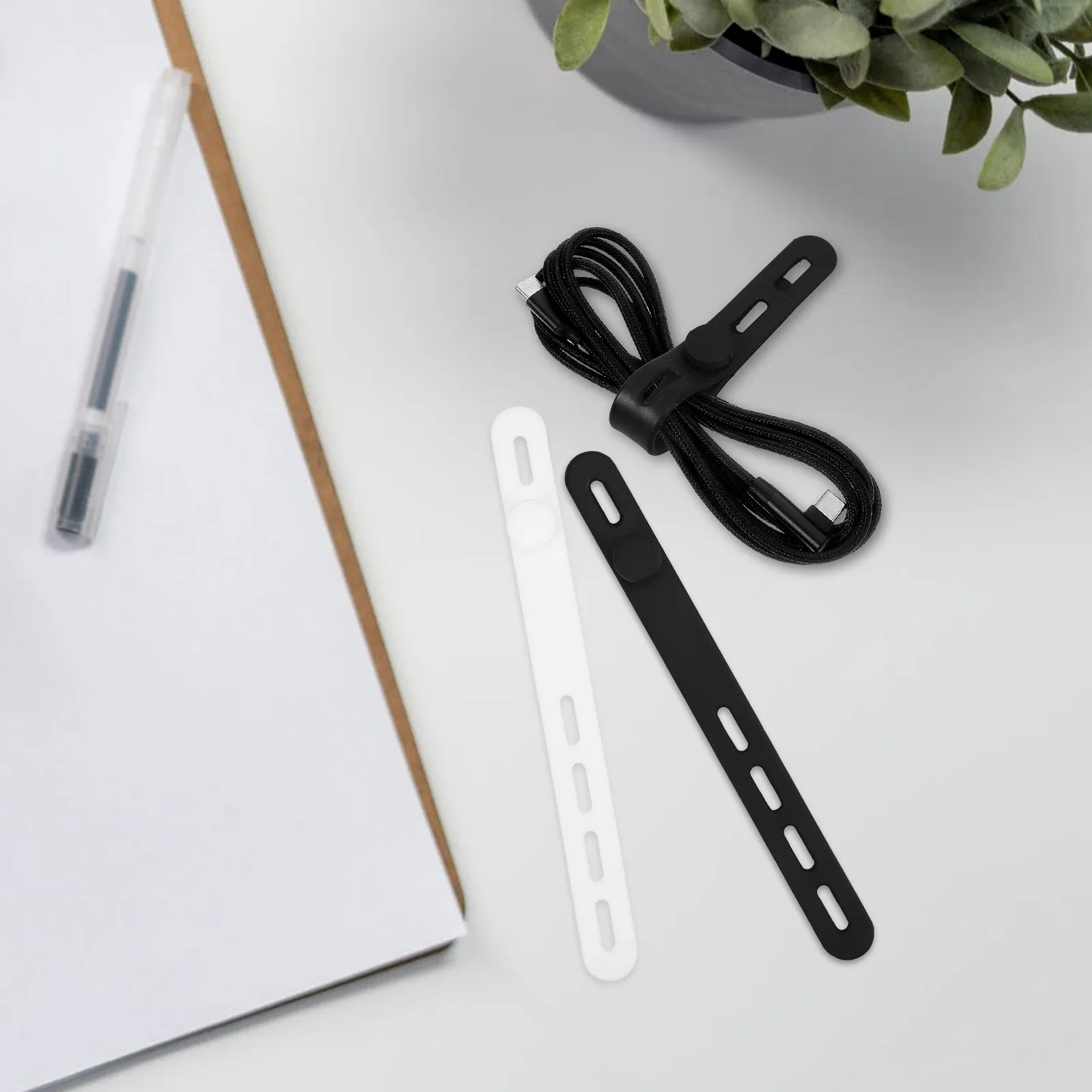20Pcs Silicone Cable Ties Multi-Functional Reusable Cord Organizer for Data Cables Earphone Wires USB Charging Cords Cable