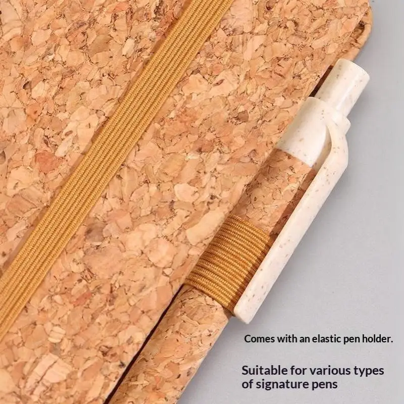New 1 Set Business Office Minimalist Cotton-Linen Notebook A5 Eco-Friendly Recycled Cork And Straw Notebook