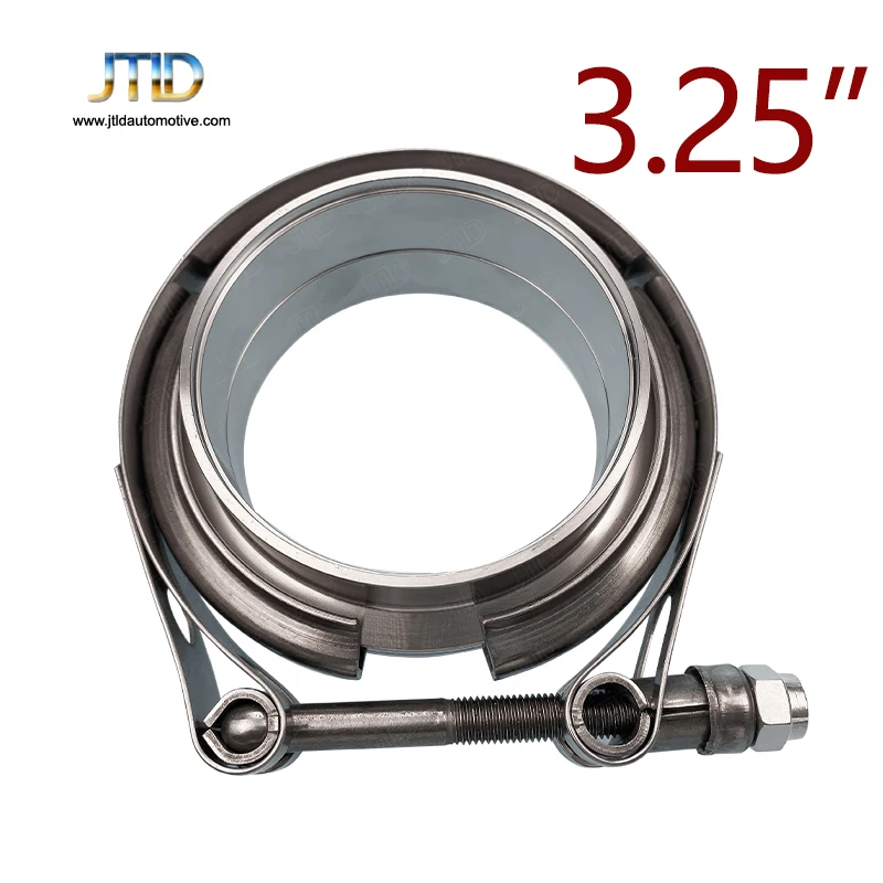 

JTLD Heavy Duty Standard V-Band Clamp + Flanges 304 Stainless Steel Exhaust Downpipe Turbo Hose 3.25" car assecories