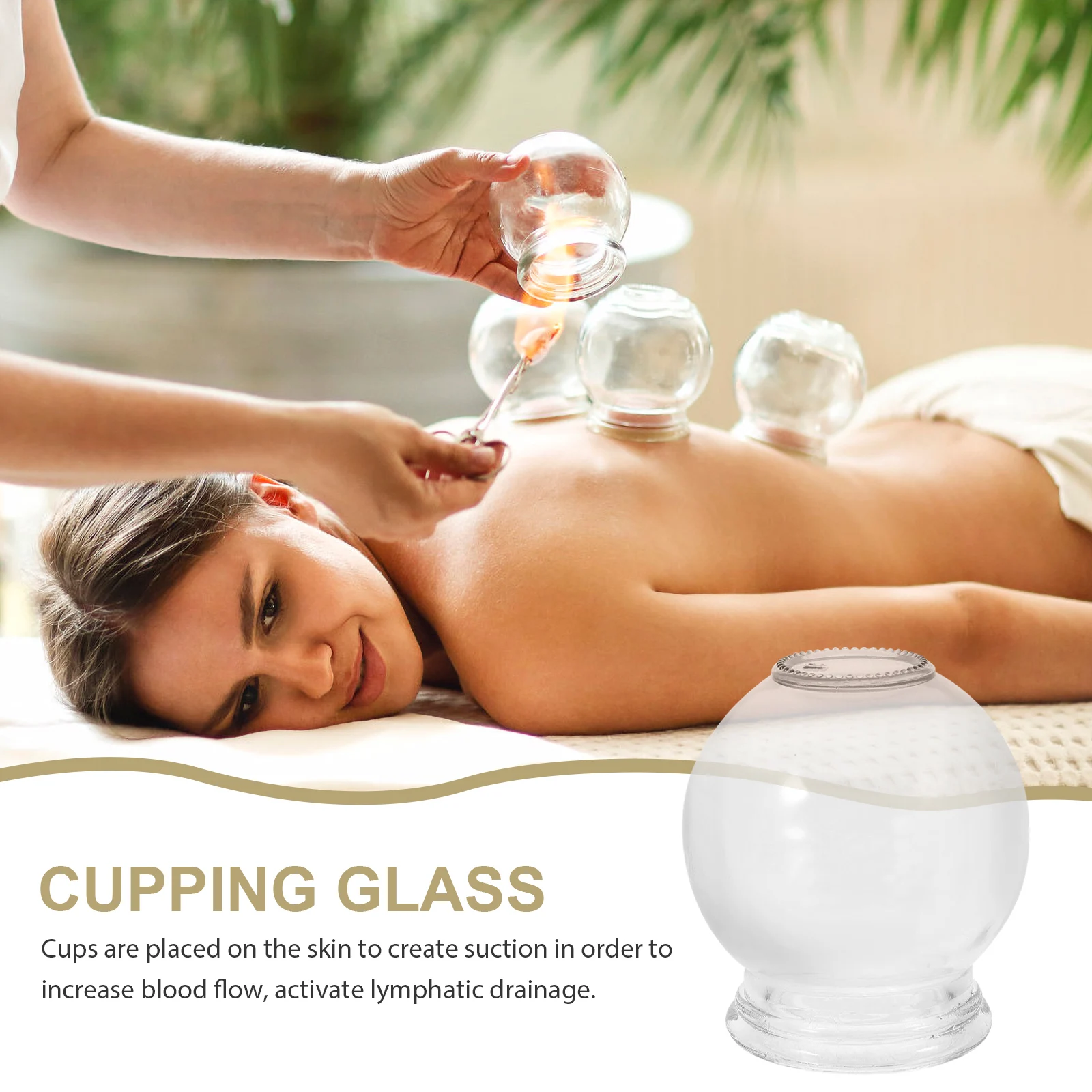 

6 Pcs Glass Cupping Therapy Device Machine Kit Massage Cups Body Scraping and