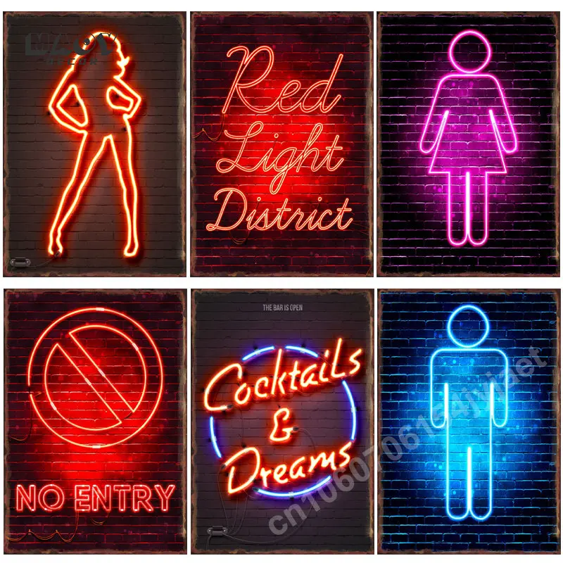 Neon Slogan for Bar Metal Tin Sign Club Cafe Restaurant Mall Wall Decor Festival Birthday Party Home Living Room Decoration