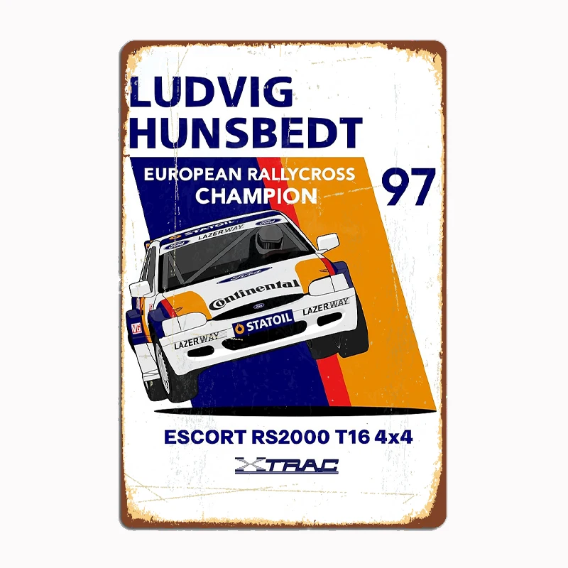 

Ludvig Hunsbedt Jump Car Vintage Metal Poster Sign Club Custom Indoor Wall Tin Sign Room Decor Home Decor