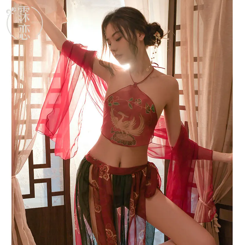 

Court style antique beauty Hanfu love underwear perspective belly pocket uniform temptation hot love clothes