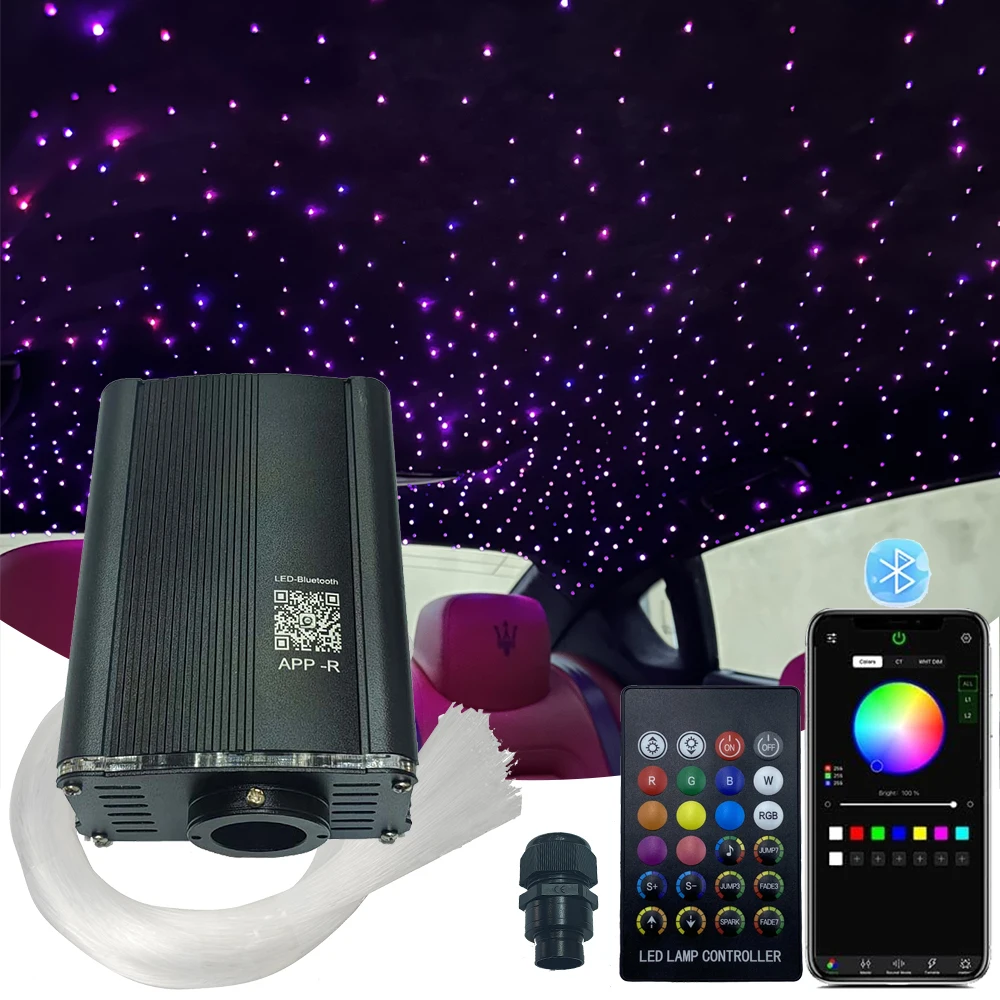 

18w Twinkle RGBW Car Headliner Light Fiber Optic Kits 500pcs 0.75mm Fiber 3M Length DC12V with Flashing Wheel For Car Roof