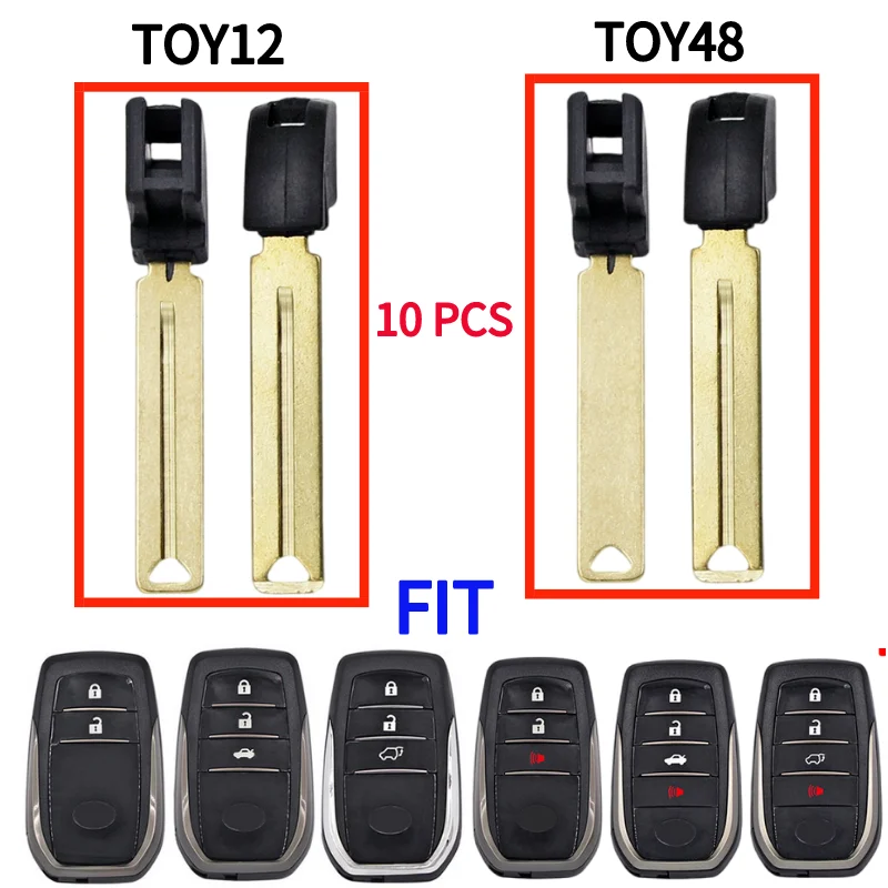 10PCS/LOT TOY12/40 TOY48 Mechanic Key Blade for Smart Remote Key Fob for Toyota Fortuner Highlander Hilux Camry Land Cruiser