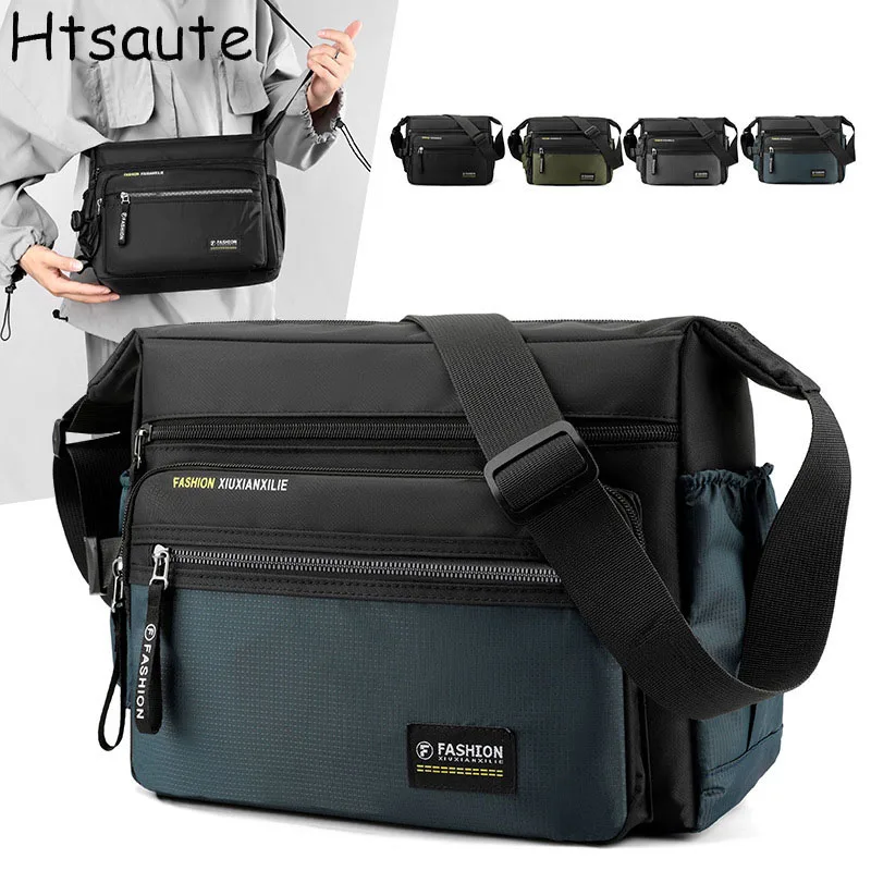 

Waterproof Men Crossbody Bags Male Oxford Shoulder Bags Boy Messenger Bag Man Handbags For Travel Casual Large Satchel Grey Bags