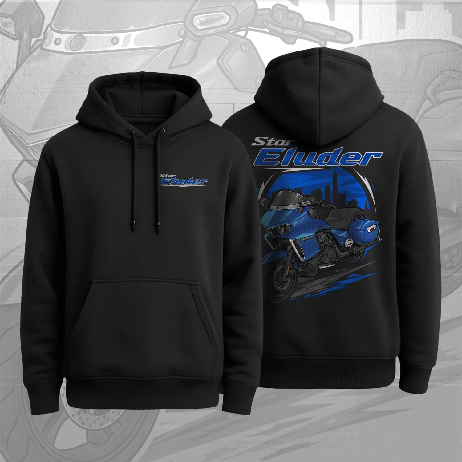 2018 Models Japanese Star Eluder XV19BJ Motorcycle Pullover Hoodie 100% Cotton Comfortable Casual Mens Clothes Riding Streetwear