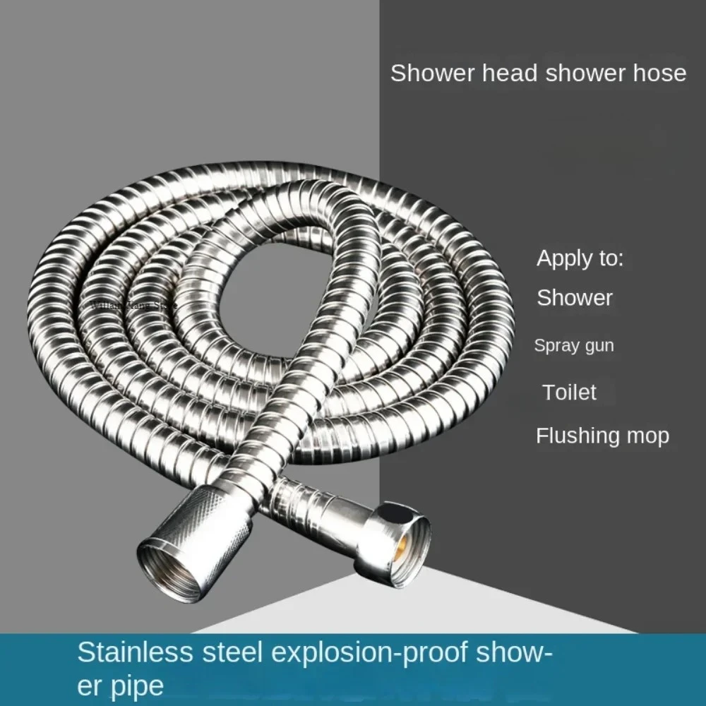 

Душевой шланг 1,5 м, черный/серебристый, гибкий душевой шланг из нержавеющей стали, длинный удлинитель душевой трубы для ванной комнаты, аксессуары для ванной комнаты