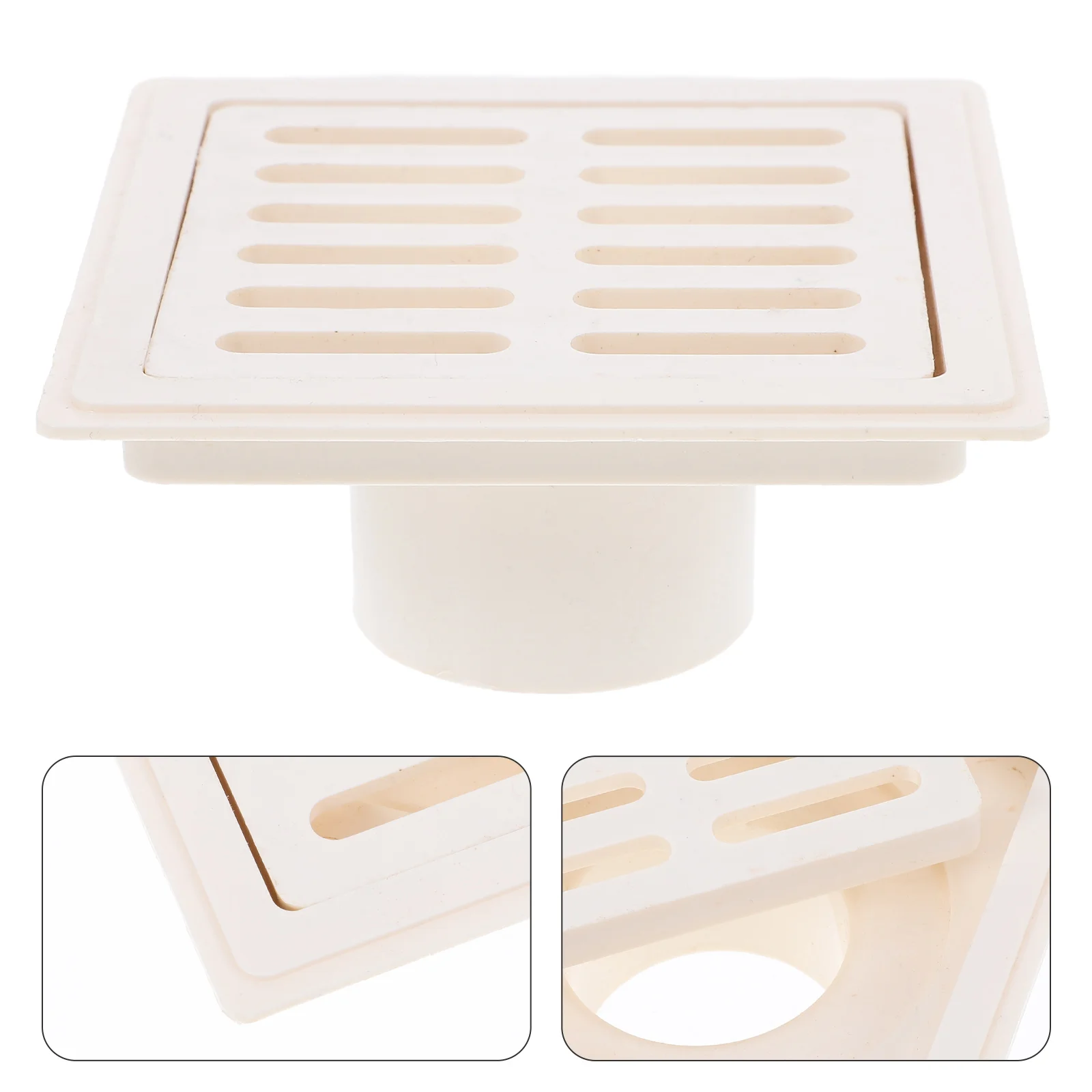 

2 Pcs Drain Pipe Floor Balcony Cover Insert Part Shower Hair Receiver Basement Square Kit Pvc Accessories Bathroom Convenient