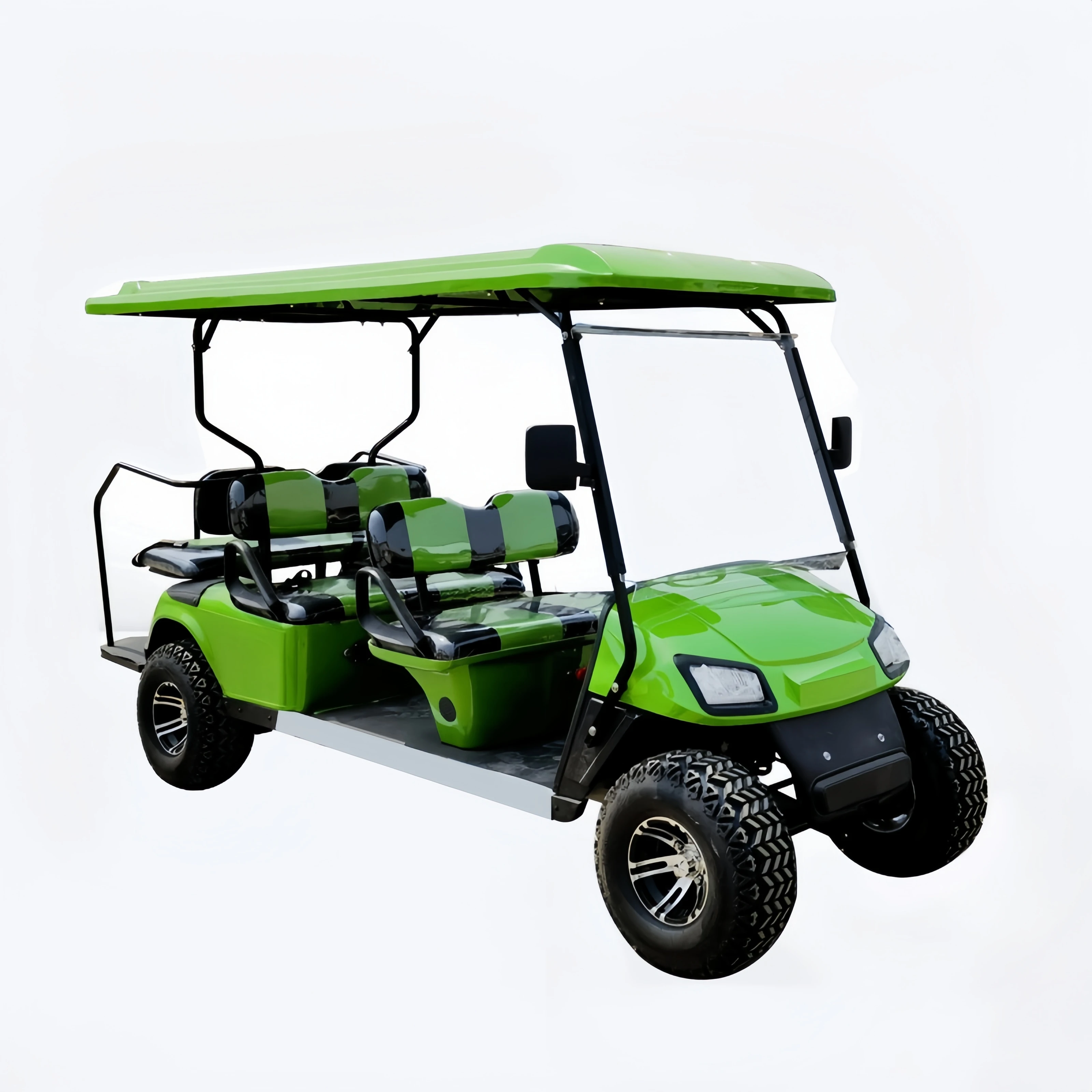 Modern Style Design 6 Seater Solar Panels Lifted Golf Carts 5kw/7.5kw 48V/72V Lithium Battery Hunting Electric Golf Cart