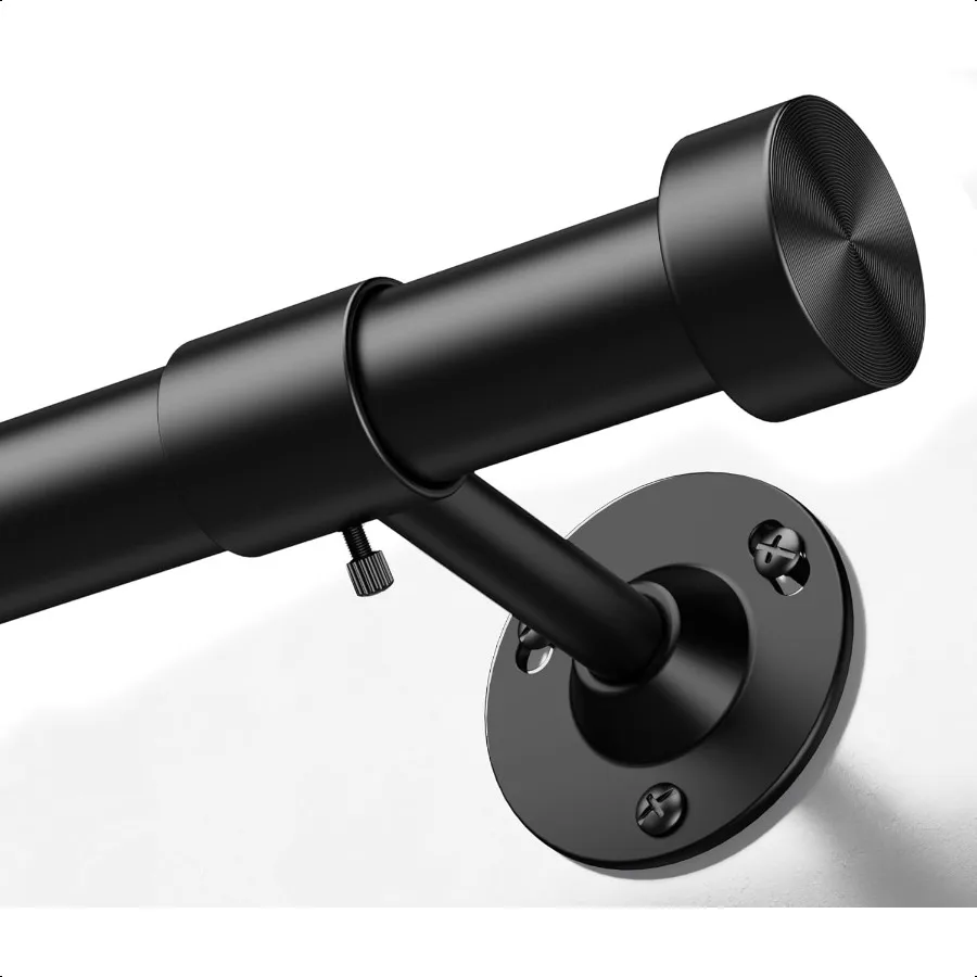 

Heavy Duty Curtain Rods for Windows 20 to 150 inches 1 Inch Diameter Adjustable Length Extra Long Window Curtain Rod Aluminium