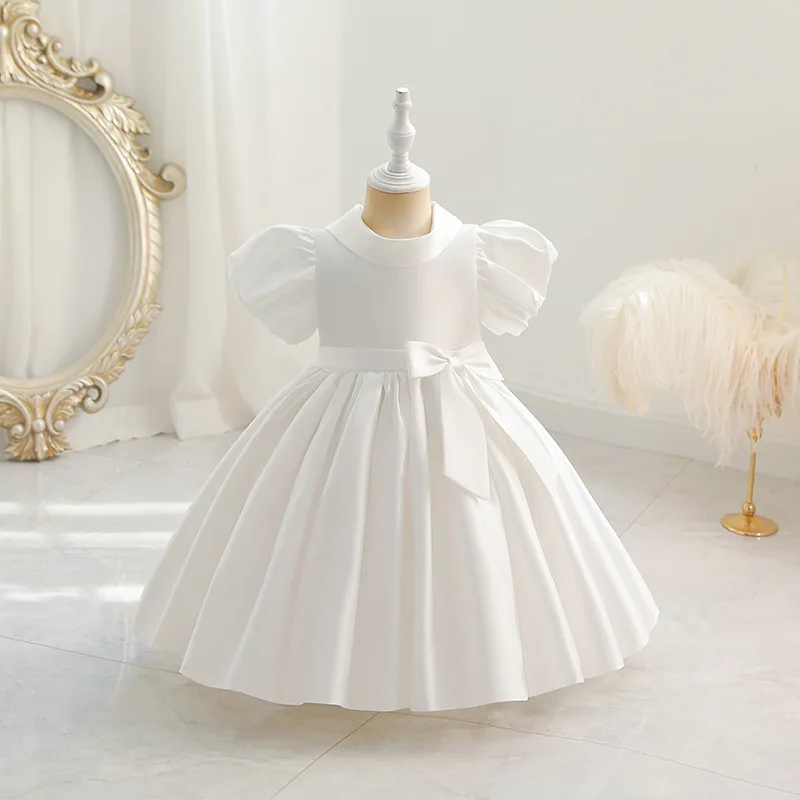 Annabelle Princess Dress para crianças, Arco inchado, Vestidos florais para festa de casamento, Princesse Criança