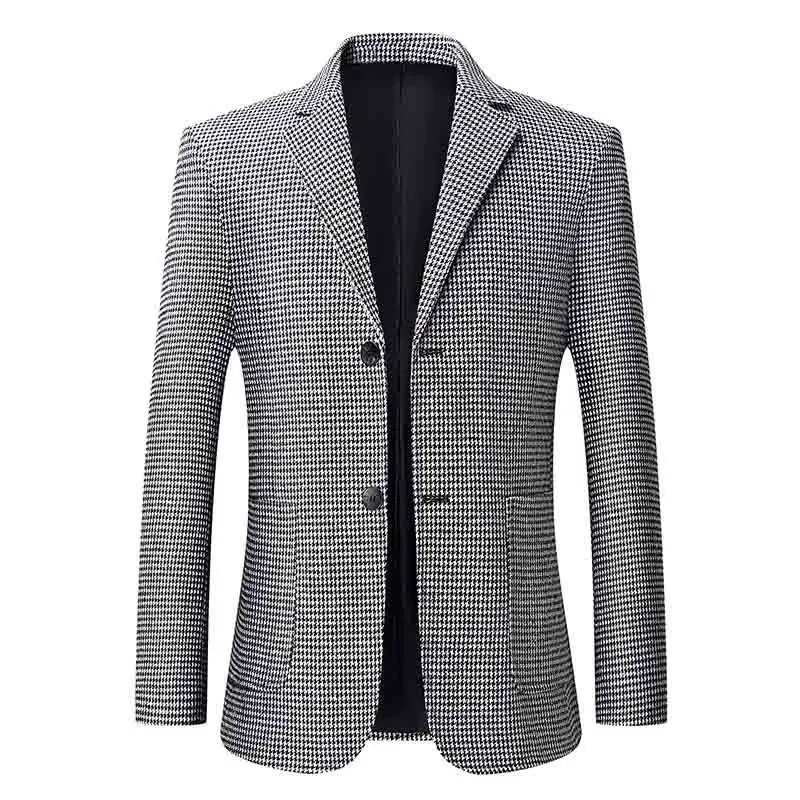 Cropped Slim Fit Short Blue Jacket for Men Thin Coats Man Suits and Blazers Simple Breasted Original Fashion 2024 Vintage Summer