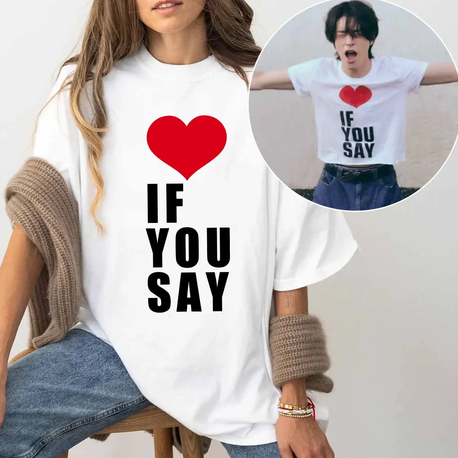 

Romance Untold Kpop Love If You Say футболки мужские/женские футболки унисекс хлопковая одежда летние эстетические футболки высокого качества