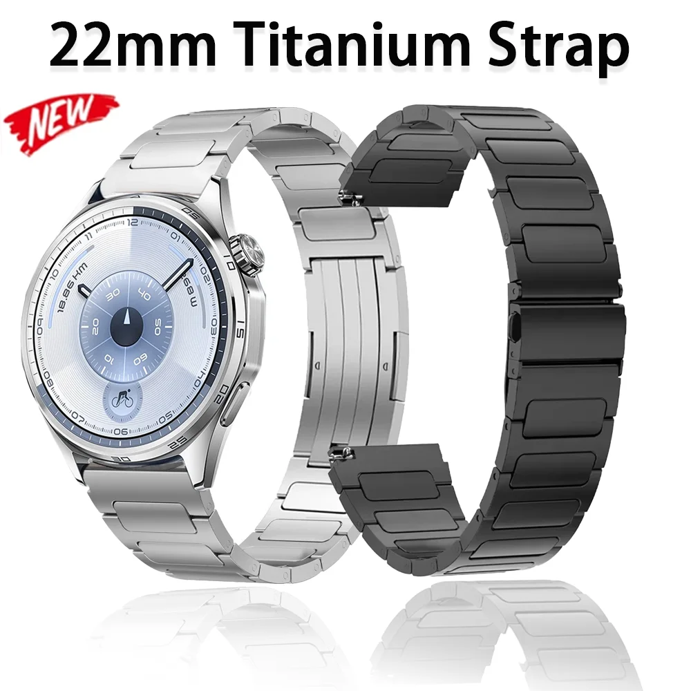 

Титановый ремешок 22 мм для Huawei Watch GT6 Pro GT5 Pro GT6 GT5 46 мм Легкий ремешок для часов Браслет Huawei Watch 5 4 GT4-3-2 46 мм