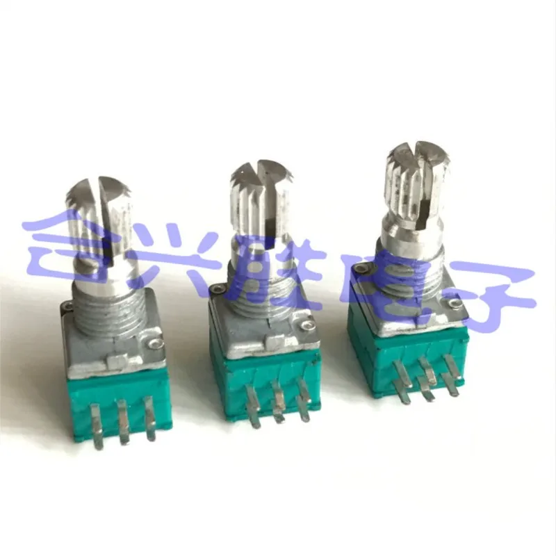 3PCS RK097 Precision Potentiometer Double B500K Power Amplifier Audio Speaker Volume Potentiometer 6Pin Shaft Length 15MM
