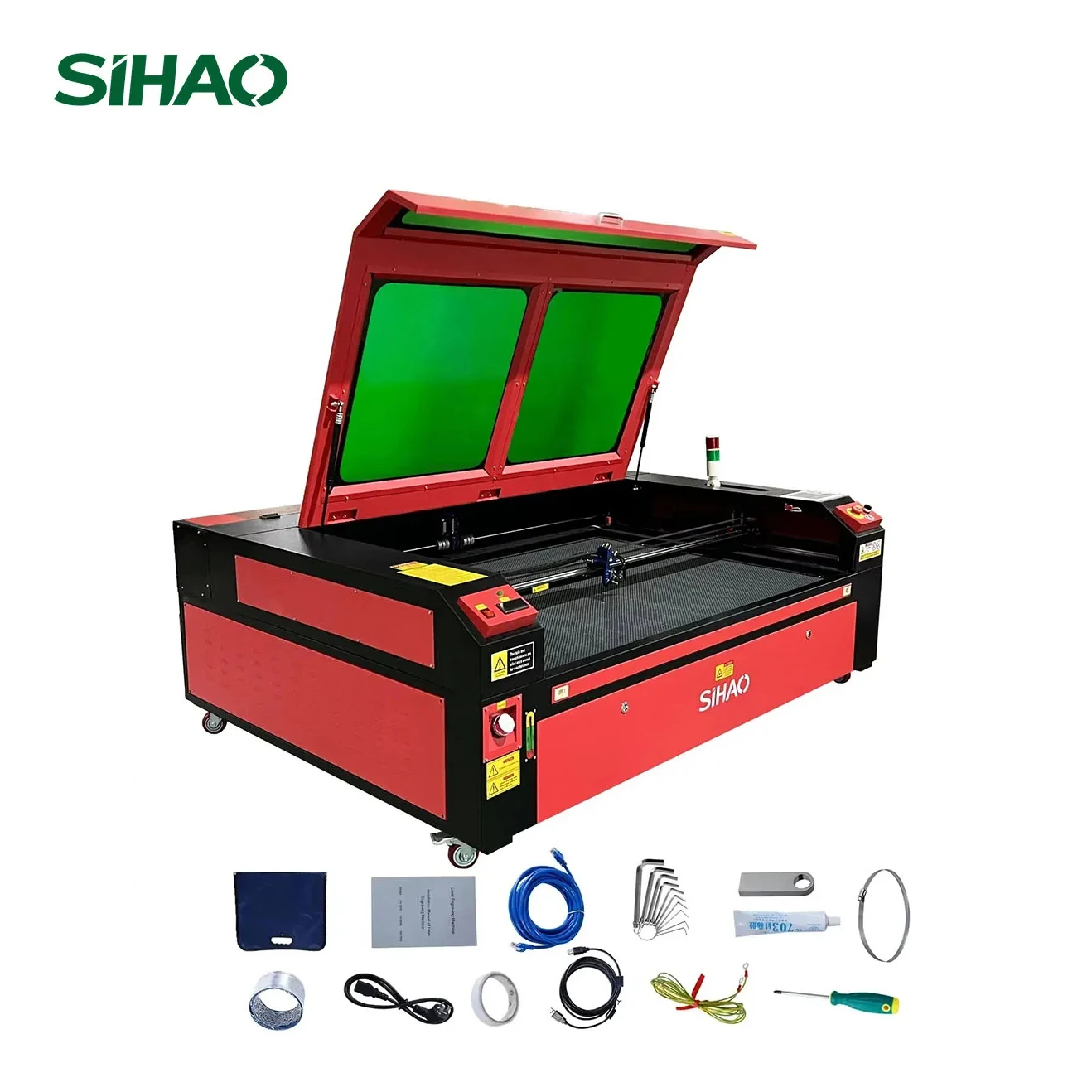 

SIHAO CO2 Laser Engraver 50/60/80/100/130W with Ruida & LightBurn - High-Speed Engraving for Wood/Fabric/Metal, Digital Control
