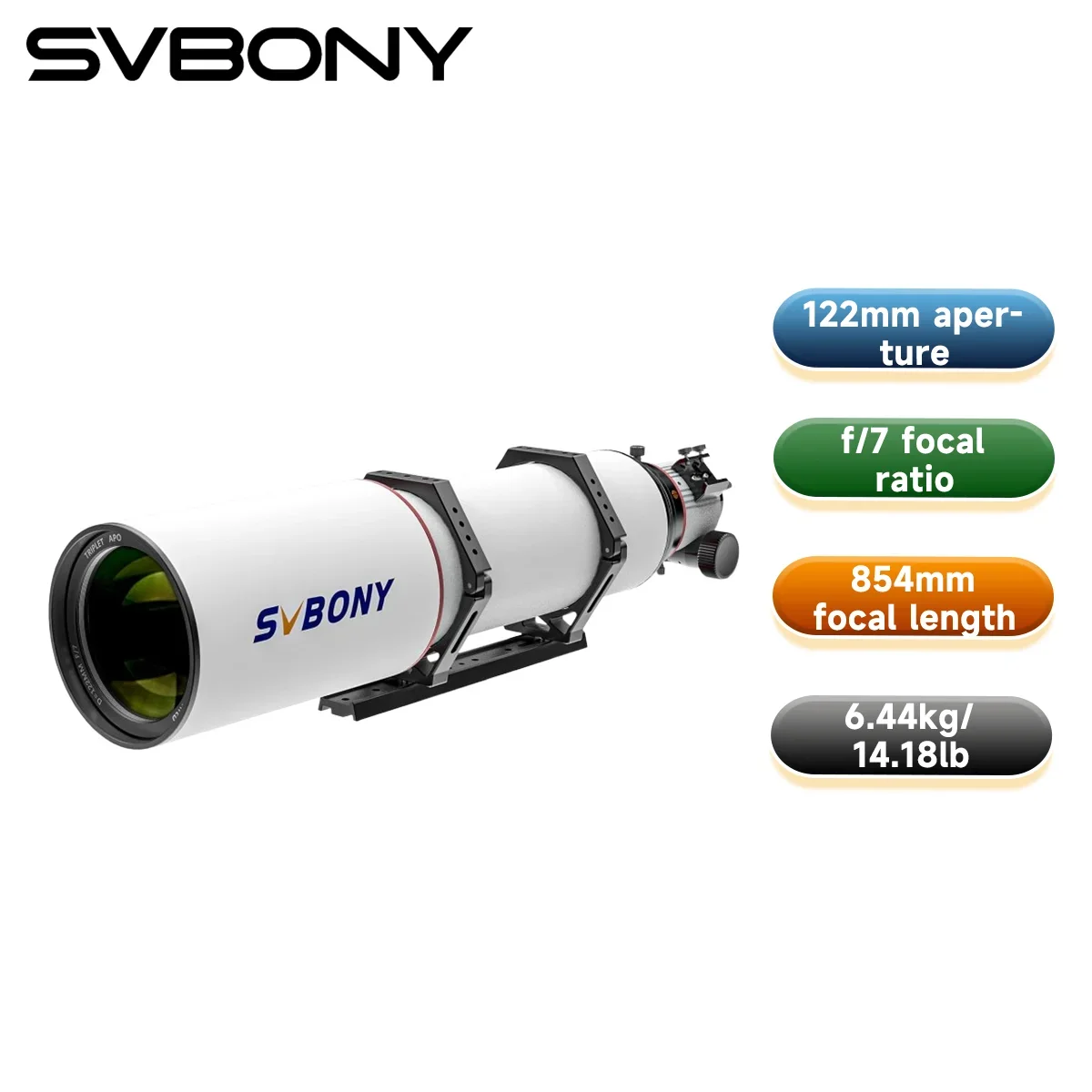 

SVBONY SV550 122f7 APO триплет,FPL51 Triplet APO Апохроматический тройной рефракторный телескоп OTA для астрофотографии глубокого неба