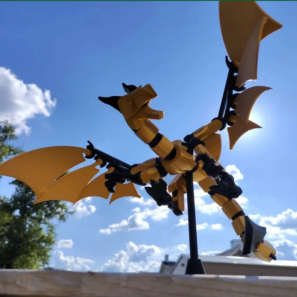 ثلاثية الأبعاد الطباعة المفاصل المنقولة الميكانيكية النار التنين الطائر التنين نموذج بازل أطفال اليدوية DIY تجميعها لعبة سطح المكتب ديكور #6