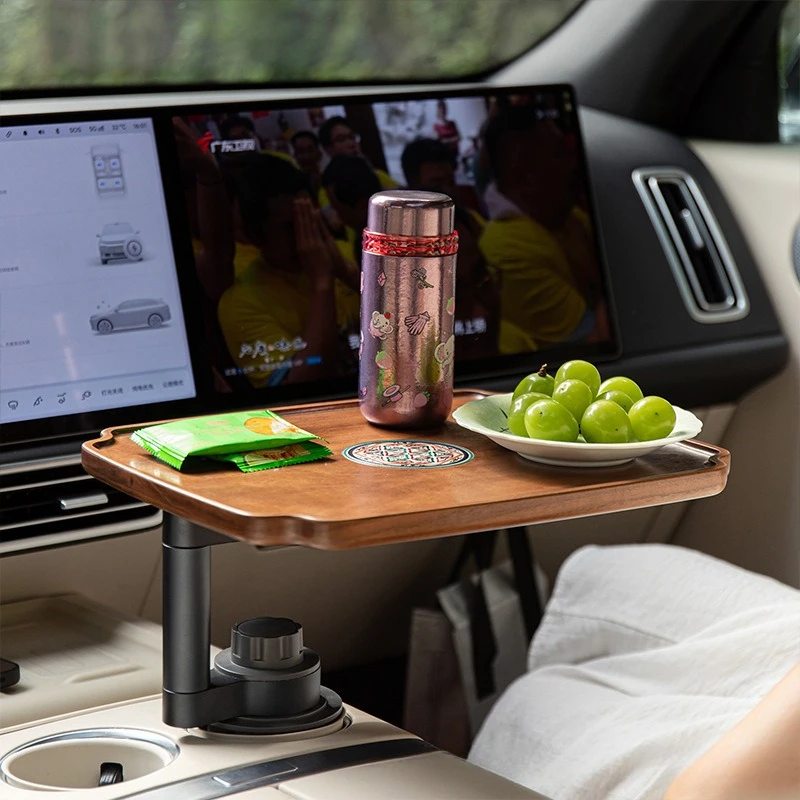 Car walnut water cup holder, suspended table board, car center console cup holder