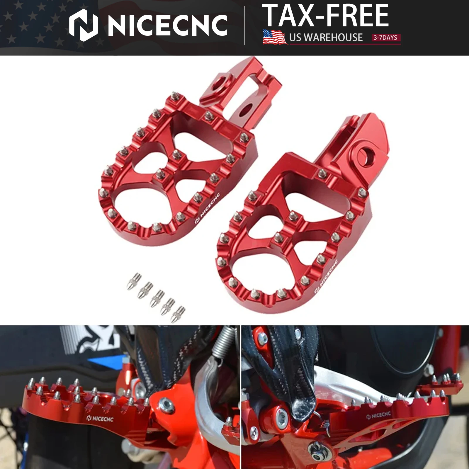 (US Stock) For 2025 2024 Beta RR 300 Motorcycle Footpegs Footrest Pedal Kit RR 250 200 RR 520 480 450 430 400 390 350 2000-2025