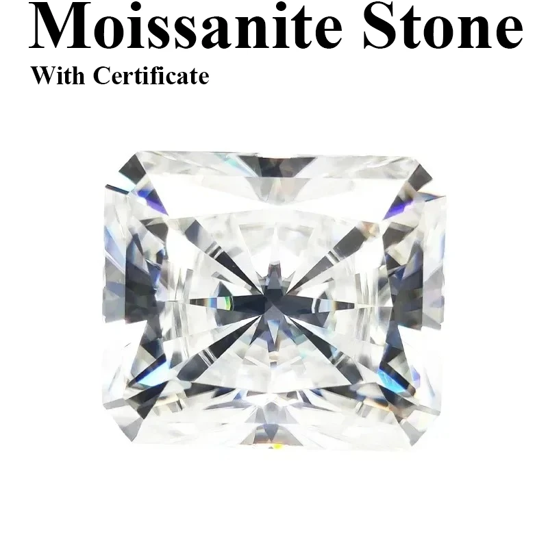 

Wholesale Moissanite Stone D Color VVS1 Radiant Cut Charms Gemstone Diy Shiny Jewelry Making Materials With Certificate