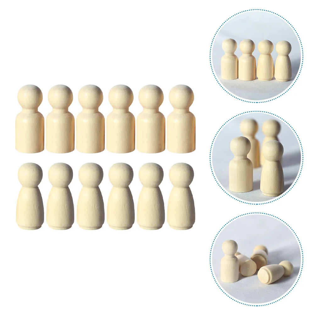 

12 Pcs Decorative Mini Wooden Man Micro Landscape Props Outdoor Accessories